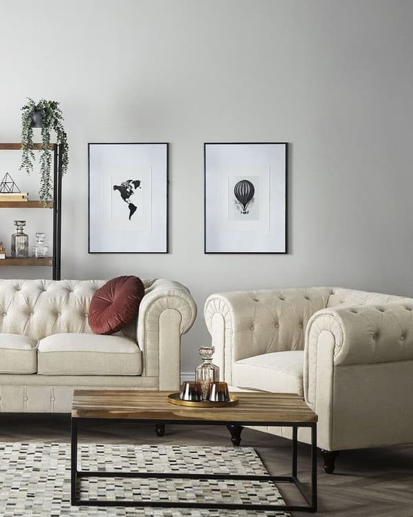 CHESTERFIELD Fåtölj Beige Lumarko!