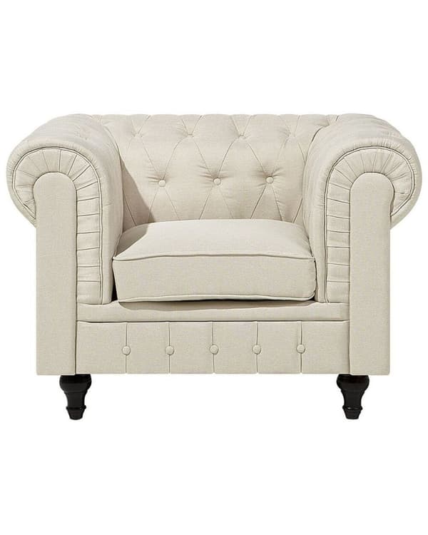 CHESTERFIELD Fåtölj Beige Lumarko!