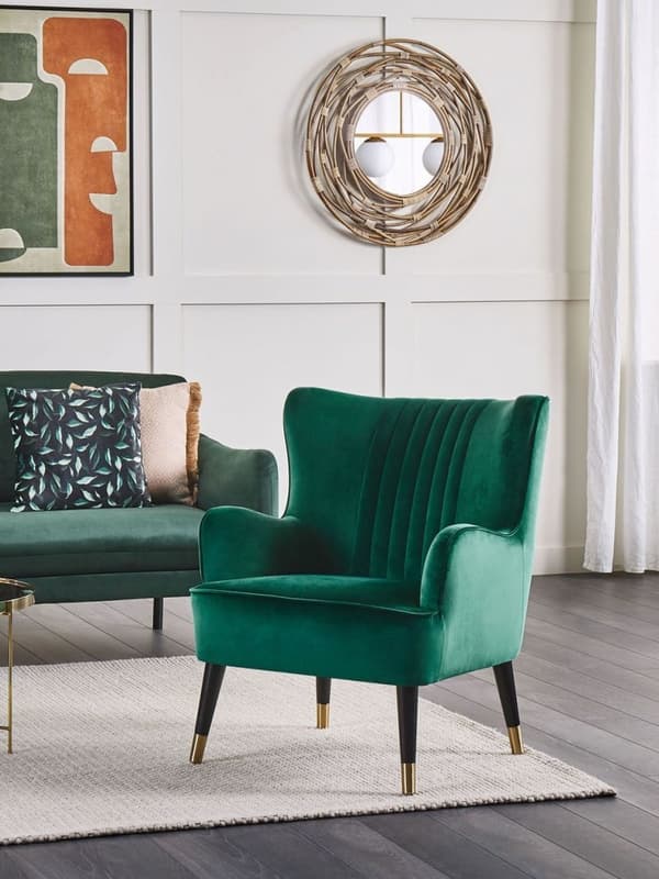 Nojatuoli VARBERG Velour Emerald Lumarko!