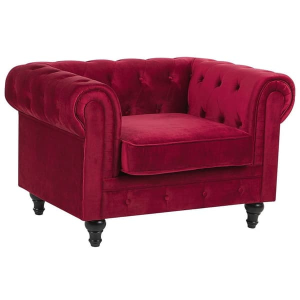 CHESTERFIELD Lænestol Bordeauxrosa Velour Lumarko!