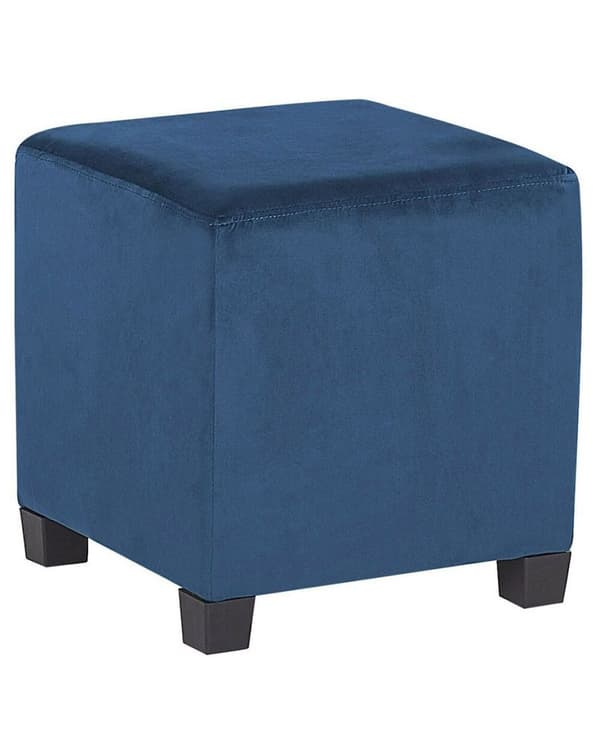 SANDSET Lænestol Med Fodskammel Velour Mørkeblå Lumarko!