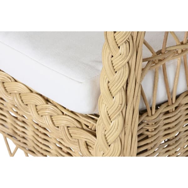 Fåtölj DKD Home Decor Vit Naturell 56 x 63 x 86 cm