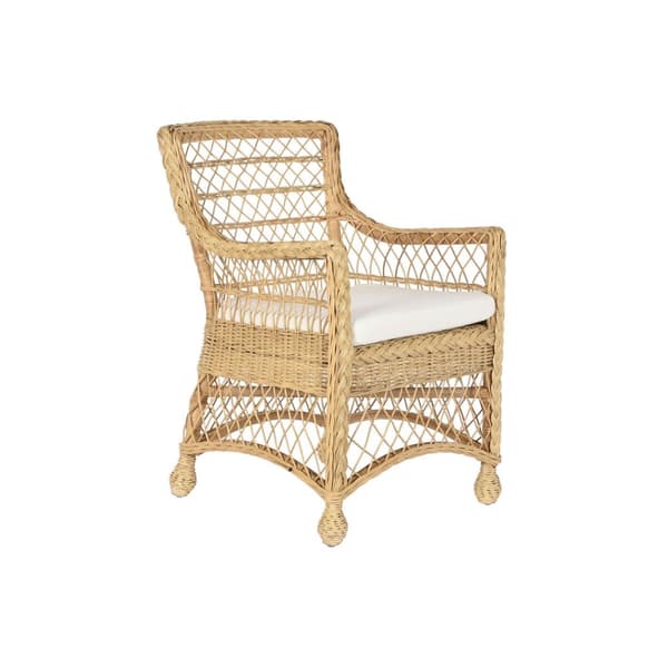 Fåtölj DKD Home Decor Vit Naturell 56 x 63 x 86 cm