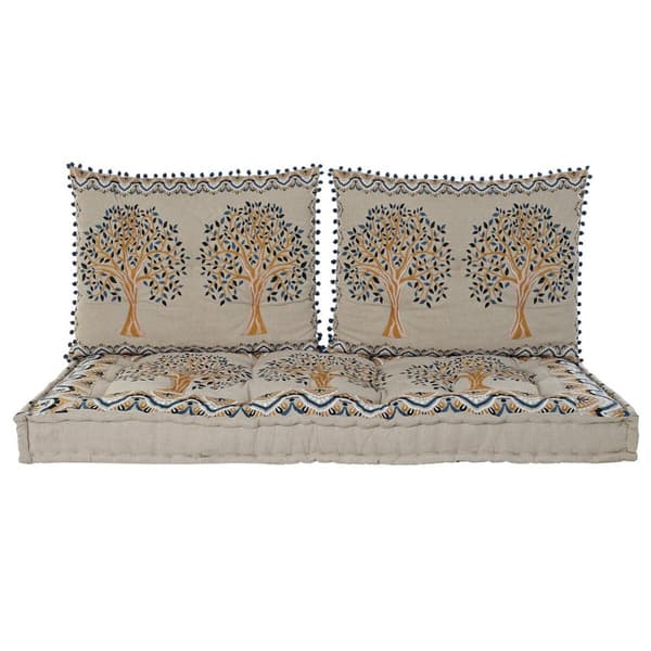 Fåtölj DKD Home Decor Gul Blå Beige 145 x 76 x 1 cm