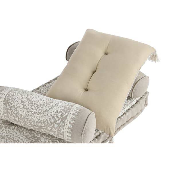 Fåtölj DKD Home Decor Vit Beige 90 x 56 x 15 cm