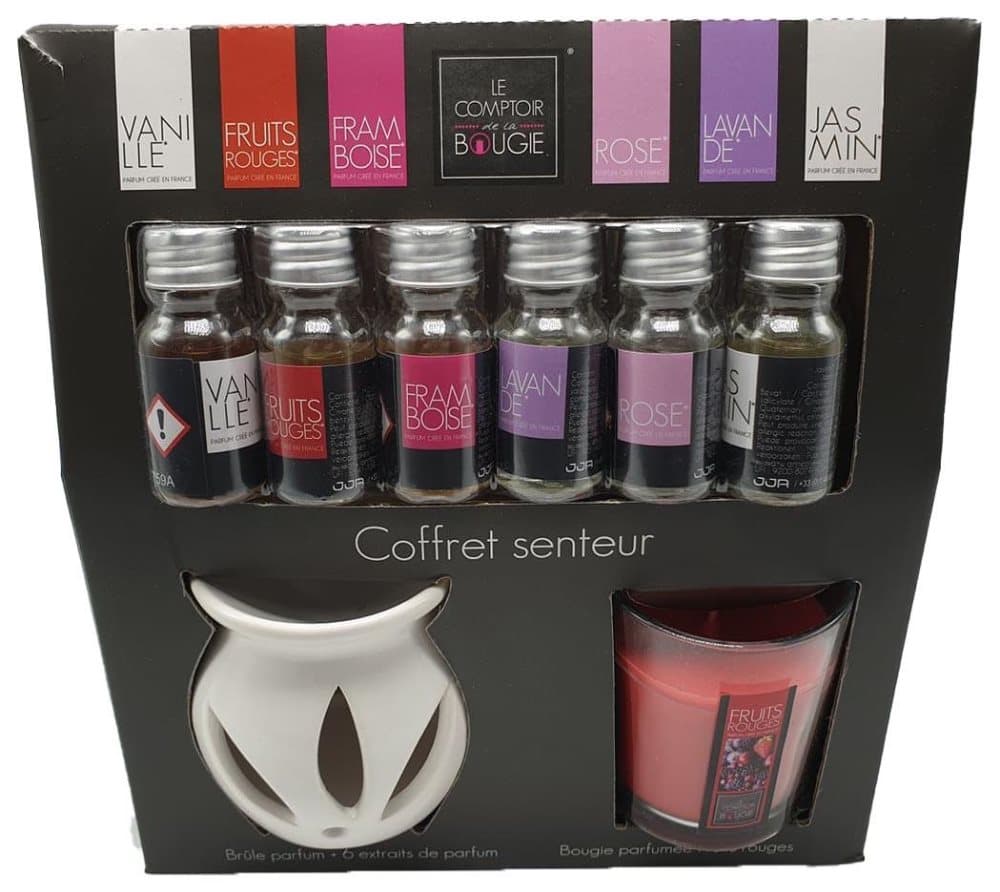 Aromalampa med 6 doftoljor och bär doftljus