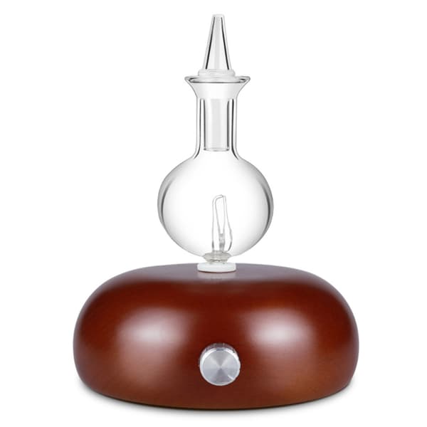 Essential Oil Glas Diffuser Oil Aromaterapi Træbase- AU, EU, UK, US Plug - Darkwood-EU