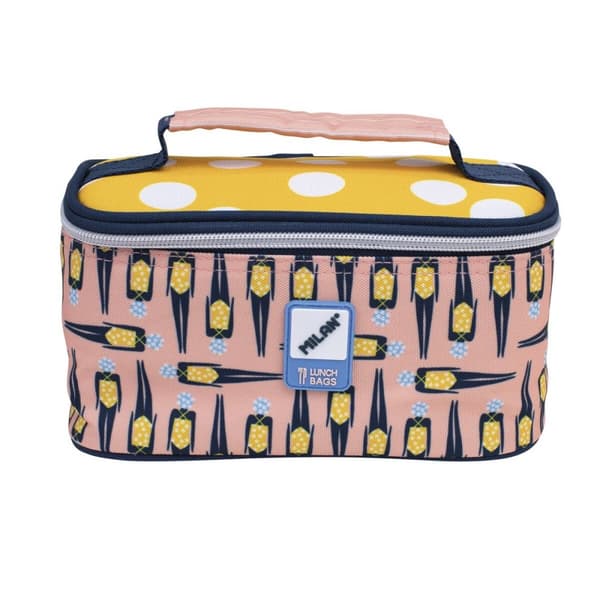 Kjølebag Milan Swins 2 Matboks Liten 1,5 L Gul Rosa Polyester 22 x 10,5 x 12 cm