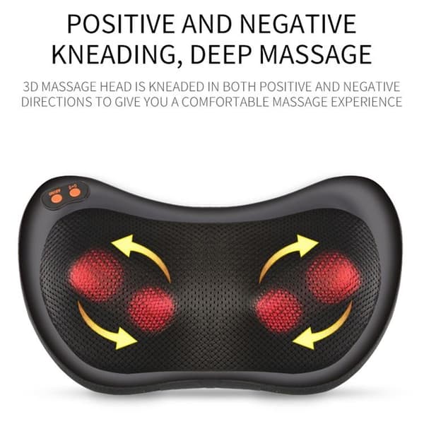 6-Node Massagekudde med Värme Plug-in - Svart