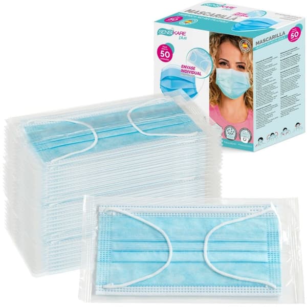 Box of hygienic masks SensiKare 50 Kappaletta (12 osaa)