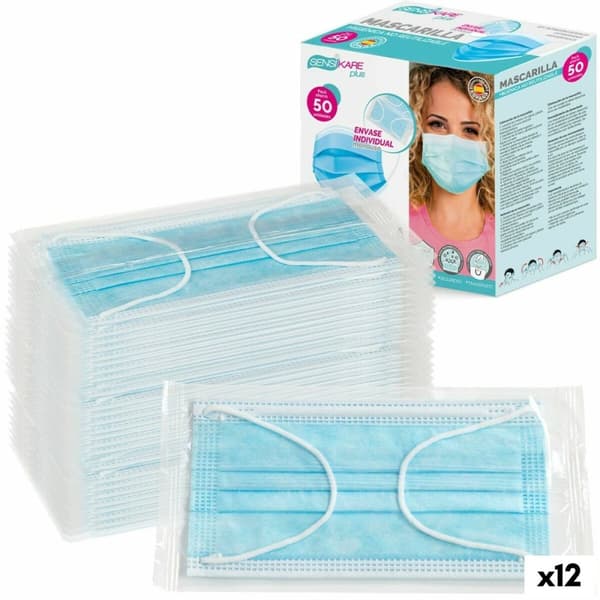 Box of hygienic masks SensiKare 50 Kappaletta (12 osaa)