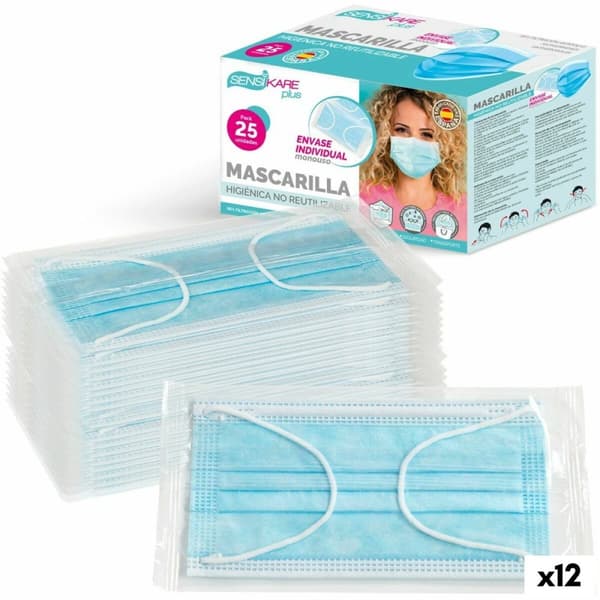 Box of hygienic masks SensiKare 25 Delar (12 antal)