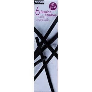 Mjuka kol - Pébéo - 5/6 mm - Box med 6 - Naturliga - Proffs