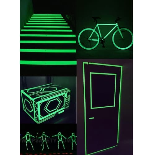 Selvlysende fluorescerende tape - 10 meter lang, lyser op til 12 timer i mørket