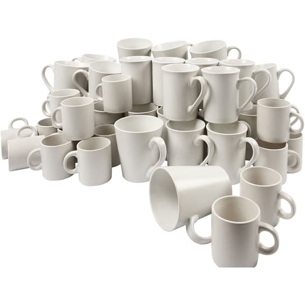 Porslinsmuggar - H: 7-10 cm - Vit - 48 st