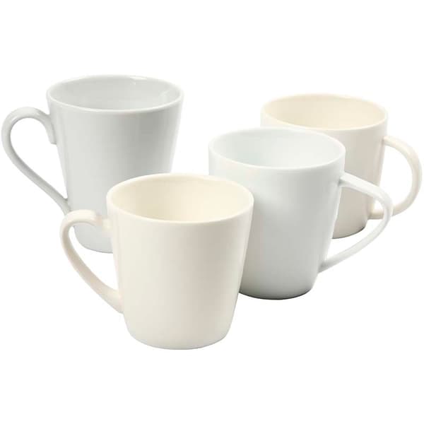 Porslinsmuggar - H: 7-10 cm - Vit - 48 st