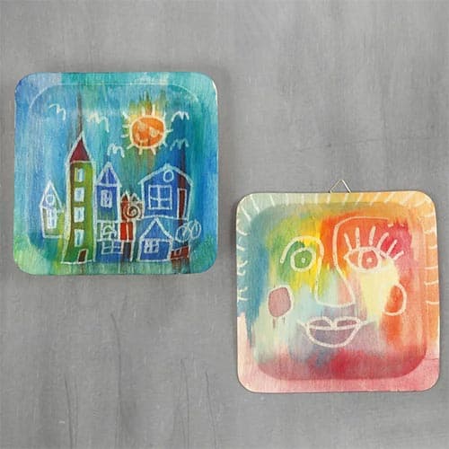 Tallrikar av Trä 12 st - 14x14 cm