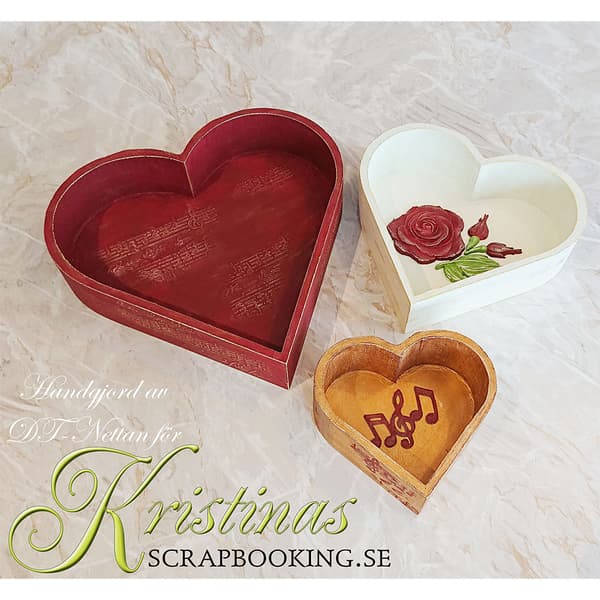 Hjärteskålar av Kejsarträ - 3 st - 13-25 cm
