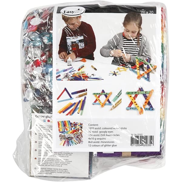 Drömset för Pysselälskaren - Glitter och träpinnar - 1 set
