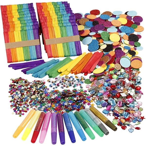 Drömset för Pysselälskaren - Glitter och träpinnar - 1 set