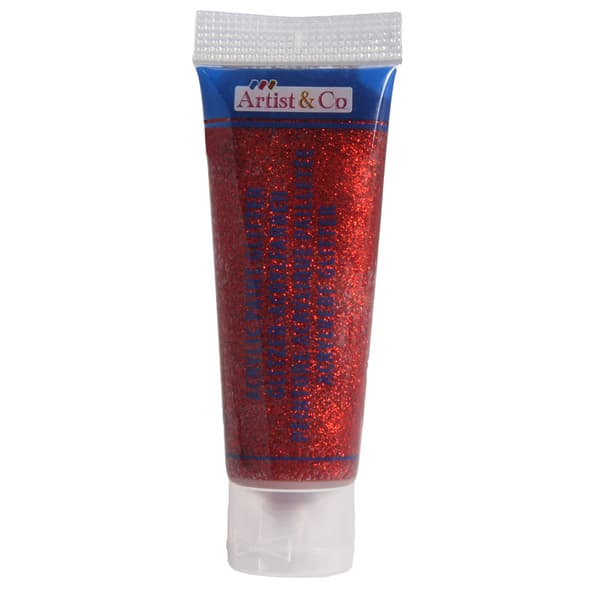 Artico akrylfärg glitter 75ml - Röd