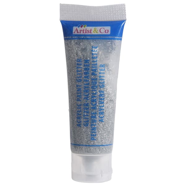 Artico akryyliväri glitter 75ml  - Valkoinen