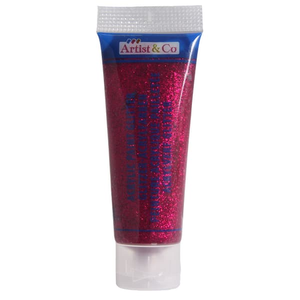 Artico akryyliväri glitter 75ml - Viininpunainen