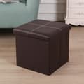 Miniatyrbillede 1 af 3: Sammenklappelig ottoman/skammel med opbevaring 30cm - Brun
