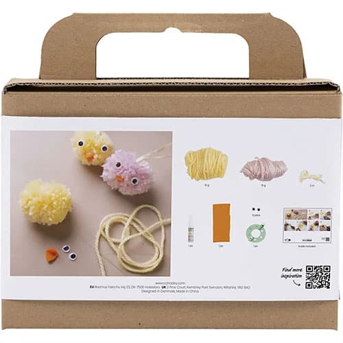 Mini Kit Påskpyssel - Pompom Kycklingar