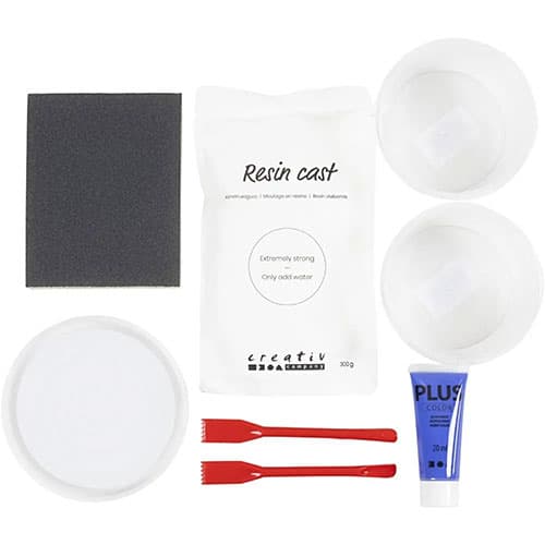 DIY Kit Resingjutning - Rund Bricka med Marmorering