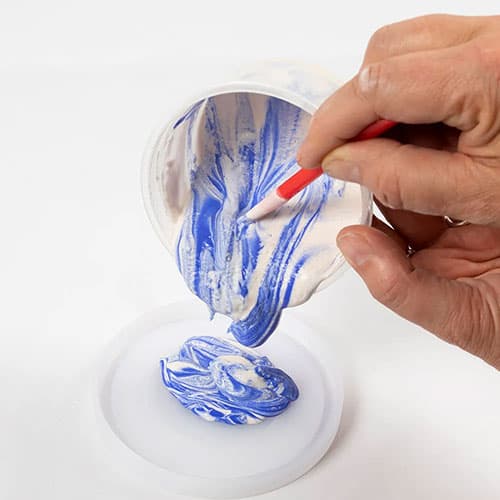 DIY Kit Resingjutning - Rund Bricka med Marmorering
