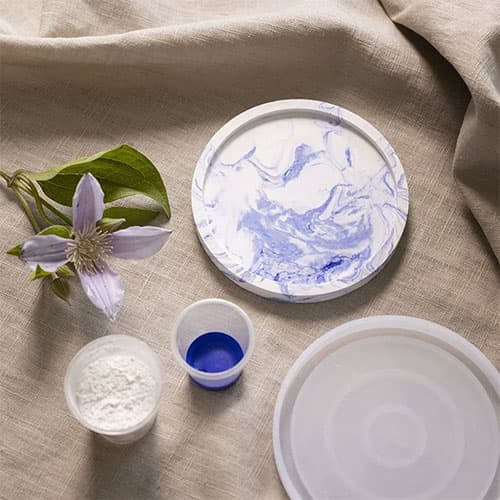 DIY Kit Resingjutning - Rund Bricka med Marmorering