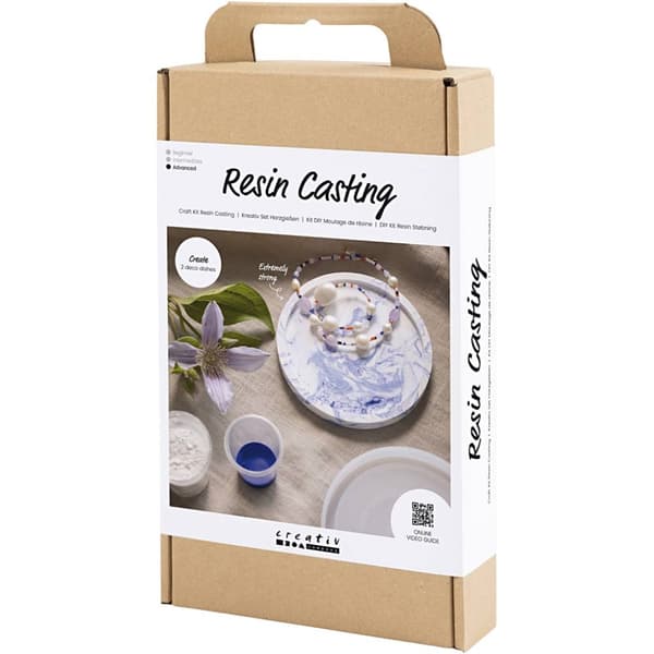 DIY Kit Resingjutning - Rund Bricka med Marmorering
