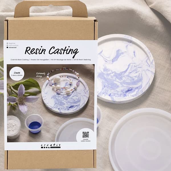 DIY Kit Resingjutning - Rund Bricka med Marmorering
