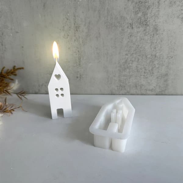 Silikonform till Ljus 12,5cm - Hus