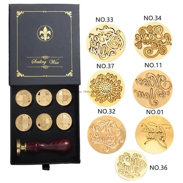 Vahaliimapakkaus, retro-tyyli, tee-se-itse sinetöintisetti, 7Seals lahjapakkaussetti9