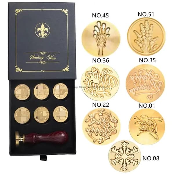 Vahaliimapakkaus, retro-tyyli, tee-se-itse sinetöintisetti, 7Seals lahjapakkaussetti9