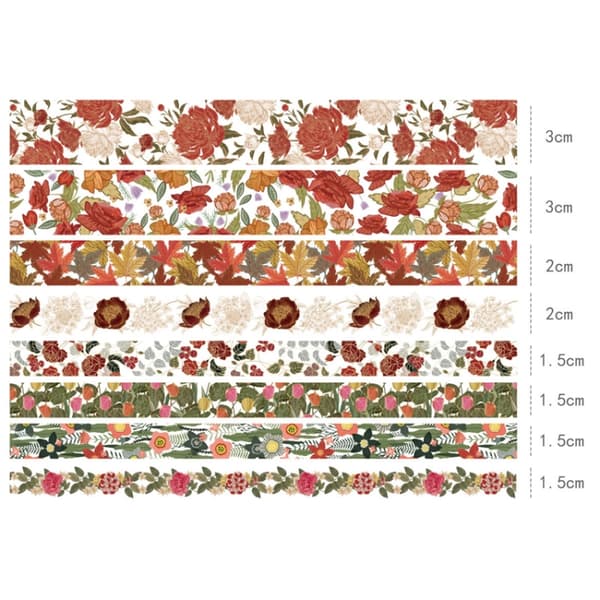 Sett med blomstertape i slitesterkt PET-materiale med releasepapir