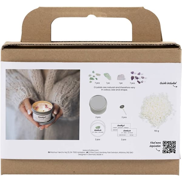 Mini DIY Kit Ljustillverkning - Sojaljus i Burk med Kristaller