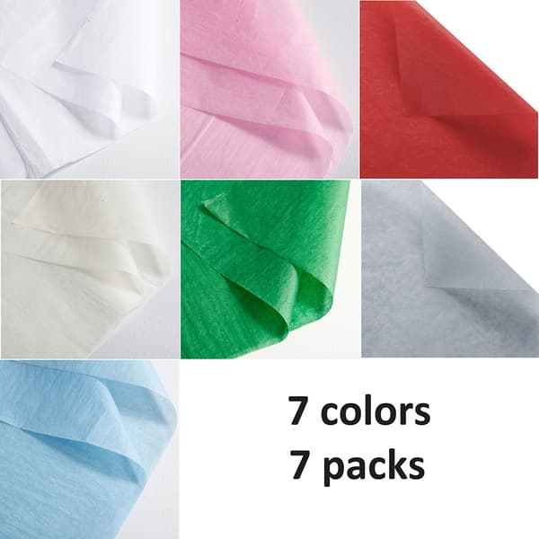 Tunt Silkespapper / Tissue Paper 50x75cm - 7 olika färger