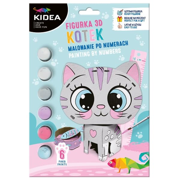 3D-figurmaleri af Numbers Kitten Kidea
