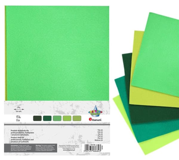 Huopa koristeeksi GREEN MIX 10 arkkia A4 Titanum