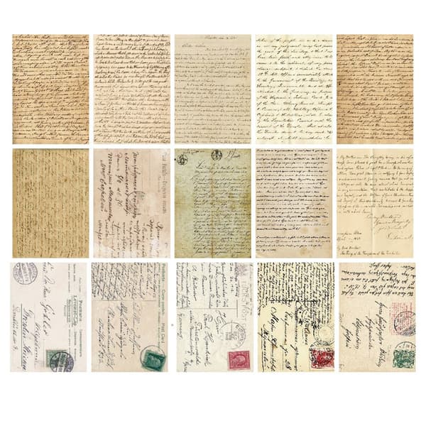 Scrapbookingpapir Håndskrevne bokstaver - 30 ark med vintage-bokstaver