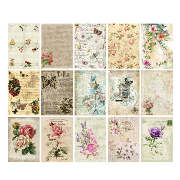 Scrapbooking-paperi Flower Appreciation - 30 arkkia kukka-aiheita sisältävää leikekirjapaperia