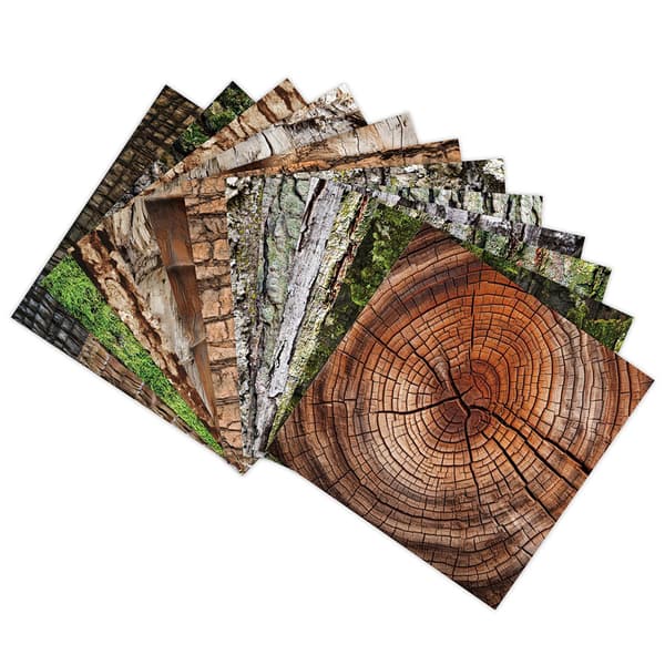 Scrapbooking-paperi - 12 arkkia, joissa on kuorikuvio
