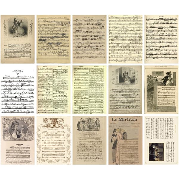 Scrapbookingpapir Music Appreciation - 30 ark med musikalske motiver