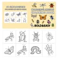 Miniatyrbild 2 av 2: Målarbok med insektsmotiv – 40 ark i kvadratiskt format