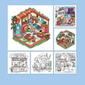 Miniatyrbilde 2 av 2: Fargeleggingsbok med fantasifulle motiver - 40 ark i kvadratisk format