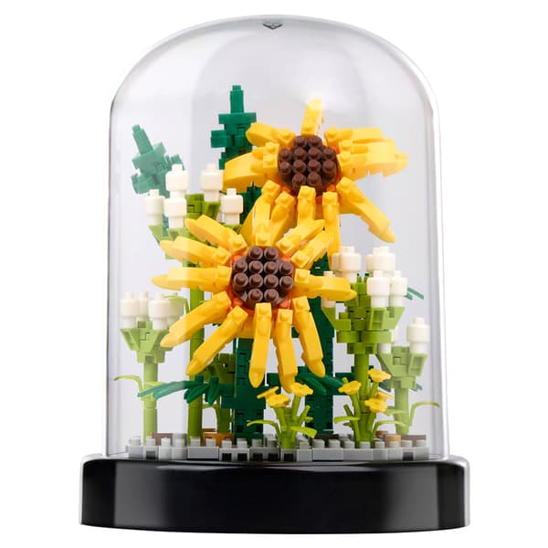 Byggeklosser i glasskuppel - Blomster