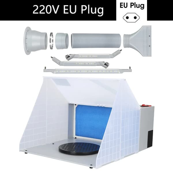 Ilmavirtasuihkukoppi, suodattimen poistoilmapuhallin, LED-valot, 220V EU-pistoke